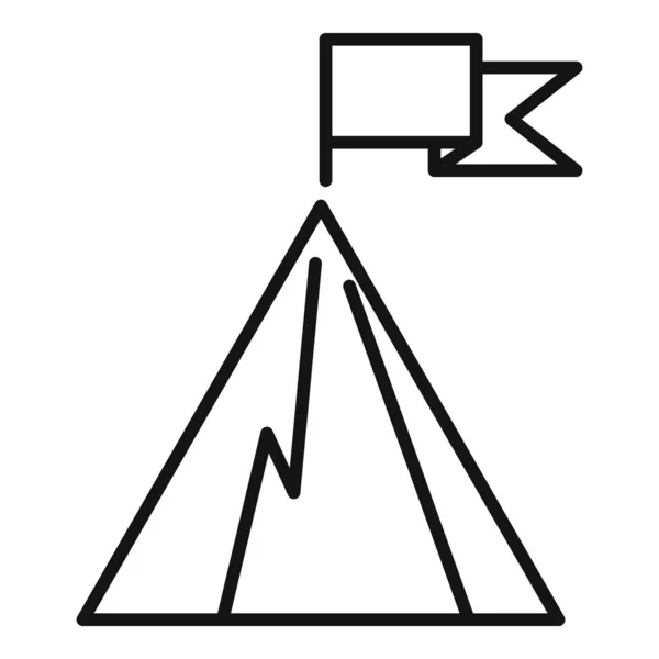 Σημαία Διαδρομής Διάνυσμα Περιγράμματος Εικόνας Βουνού Κορυφαία Καριέρα Επιτυχία Ανόδου — Διανυσματικό Αρχείο