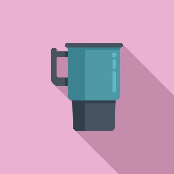 Yeniden Kullanılabilir Termo Bardak Ikonu Düz Vektörü Kahve Süpürgesi Termal — Stok Vektör
