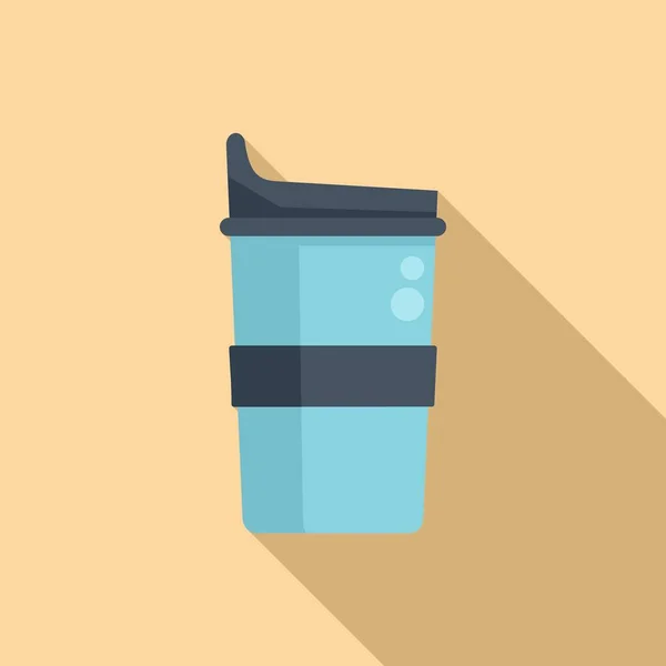Umwelt Thermobecher Symbol Flachen Vektor Kaffeeflasche Vorhanden Reiseflasche — Stockvektor