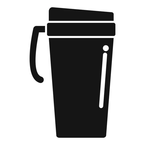 Kunststoff Thermobecher Symbol Einfacher Vektor Kaffeebecher Vorhanden Kolbenfahrt — Stockvektor