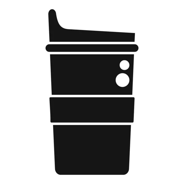 Környezet Termo Csésze Ikon Egyszerű Vektor Kávésüveg Utazó Lombik — Stock Vector