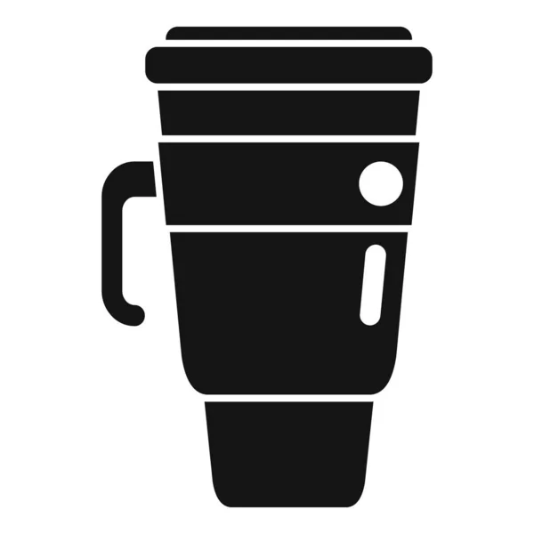 Kovový Termopohár Ikona Jednoduchý Vektor Kafe Hrnek Cestování Láhví — Stockový vektor