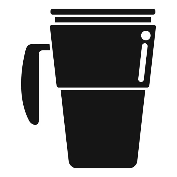 Taşınabilir Termo Bardak Simgesi Basit Vektör Kahve Kupası Çeceği Geri — Stok Vektör
