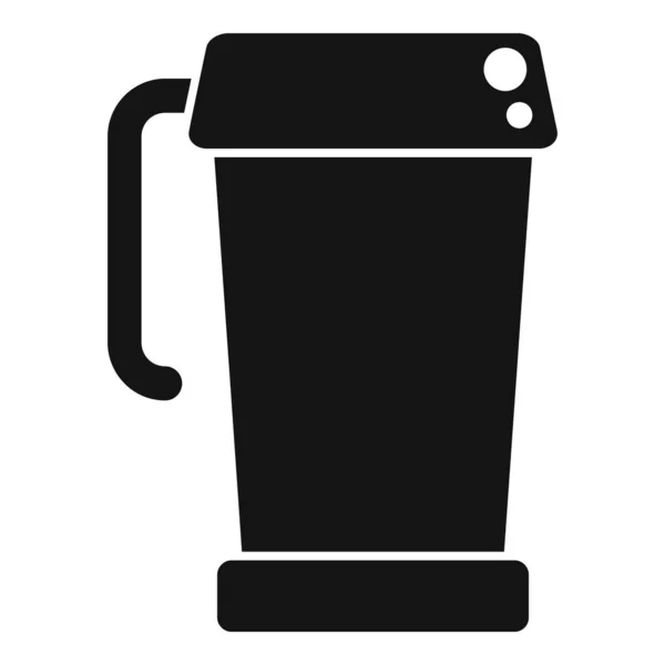 Hliníkový Termo Pohár Ikona Jednoduchý Vektor Kafe Hrnek Cestovní Baňka — Stockový vektor