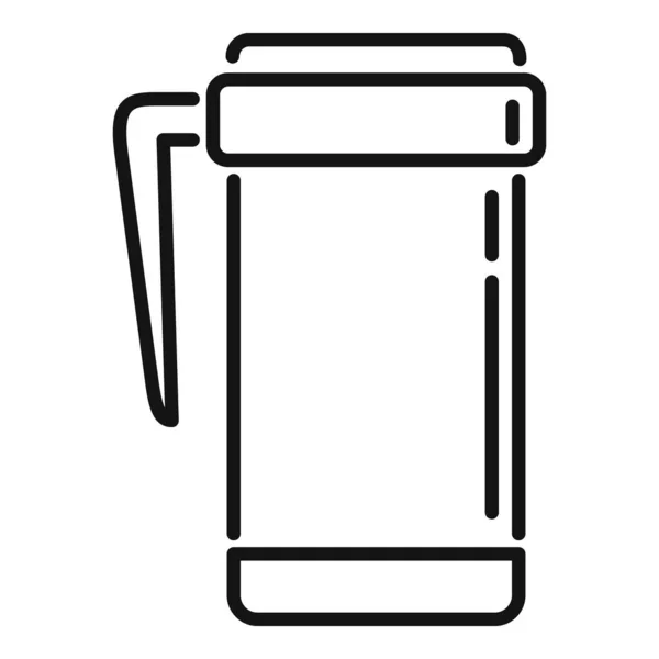 Kaffe Termo Kopp Ikon Kontur Vektor Återanvändbar Mugg Vatten — Stock vektor