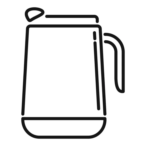Termisk Kopp Ikon Kontur Vektor Kaffemugg Resevatten — Stock vektor