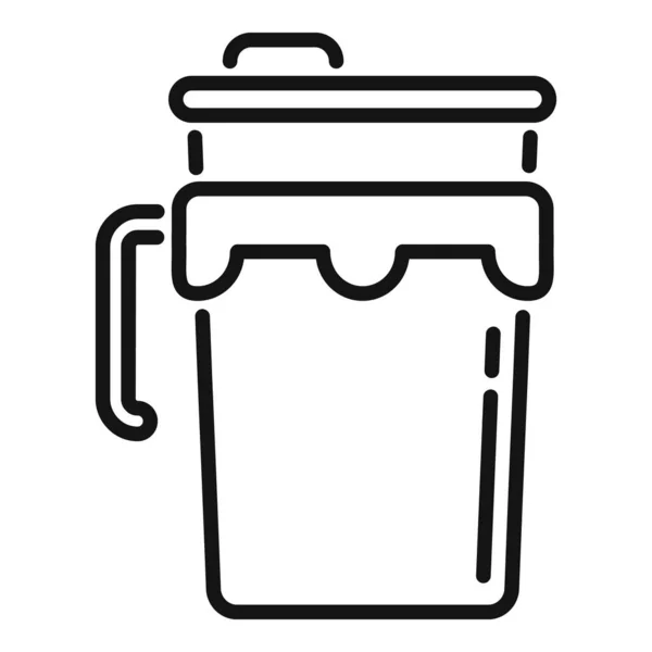 Wasser Thermobecher Symbol Umrissvektor Kaffeebecher Vorhanden Reiseflasche — Stockvektor