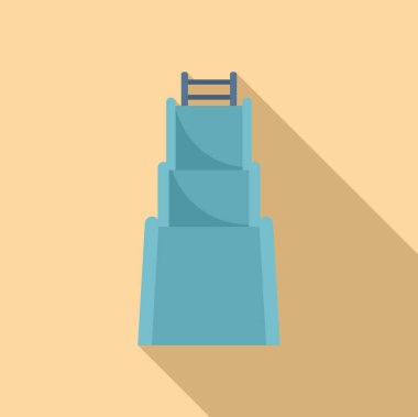 Yaz ikonu düz vektörü. Su parkı. Sucul tatili