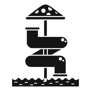 Havuz kaydırma simgesi basit vektör. Su parkı eğlencesi. Yaz oyun parkı