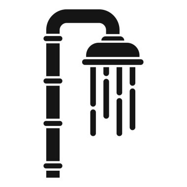 Duş başlığı simgesi basit vektör. Su parkı. Yaz ailesi