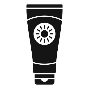 Güneş kremi simgesi basit vektör. Su parkı. Aile içeride.