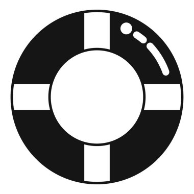 Su parkı yaşam şamandırası simgesi basit bir vektör. Aquapark havuzu. Su Yazı