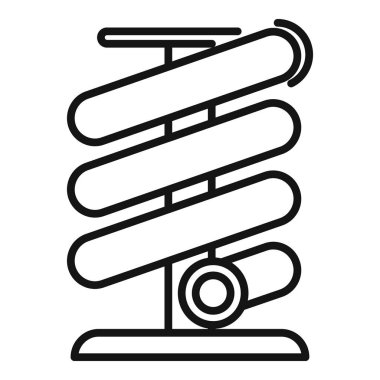 Spiral su tübü ikonu ana hat vektörü. Su havuzu. Yaz ailesi