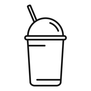 Çocuk yaz kokteyl ikonu ana hatları vektörü. Su parkı. Havuz suyu