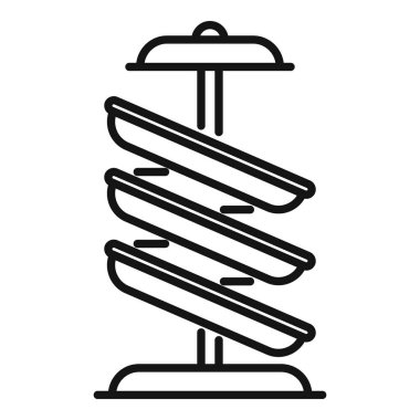 Tüp oynatma simgesi ana hat vektörü. Su parkı. Yaz ailesi