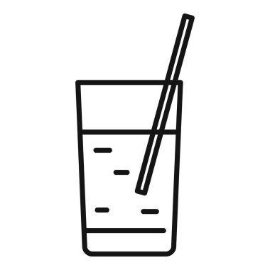 Soda ikonu ana hatları vektörü. Su parkı. Tatil oyunu