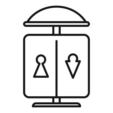 Su parkı duş ikonu ana hatları vektörü. Aqua aleti. Yaz suları