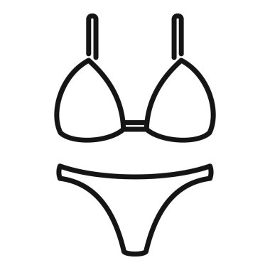 Kadın mayo ikonu taslak vektörü. Su parkı. Sahil havuzu