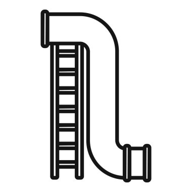 Büyük tüp kaydırma ikonu ana hat vektörü. Aqua aleti. Yaz tatili