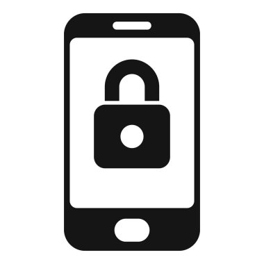 Telefon kilidi simgesi basit vektör. Hacker hatası. Güvenlik hatası