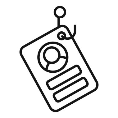 Veri phishing ikon ana hatları vektörü. Virüs korsanı. İnternet çevrimiçi