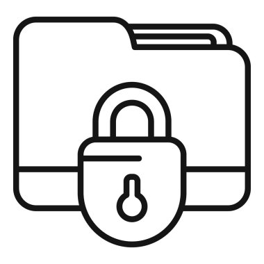 Dizin kilidi simgesi dış hat vektörü. Yazılım virüsü. Web uyarısı