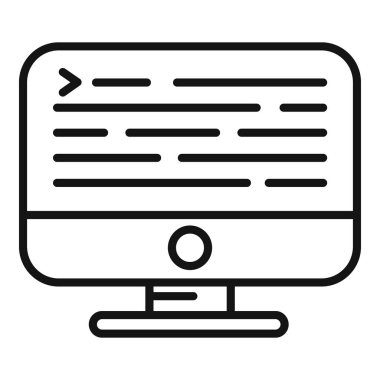 Bilgisayar sahtekarlığı ikonu ana hatları vektörü. Virüs hatası. Antivirüs verisi