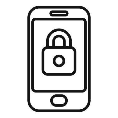 Telefon kilidi simgesi ana hat vektörü. Hacker hatası. Güvenlik hatası