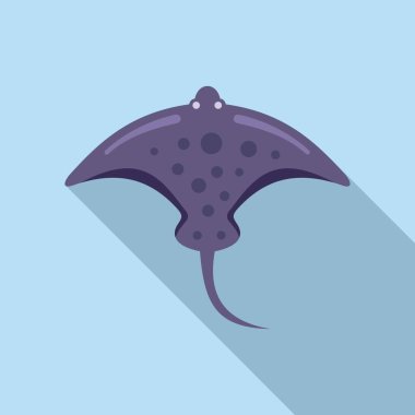 Marine stingray icon flat vector. Fish animal. Nature wildlife clipart