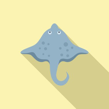 Vahşi yaşam vatozu yassı vektör. Balık hayvanı. Suyun altında çok tatlı.