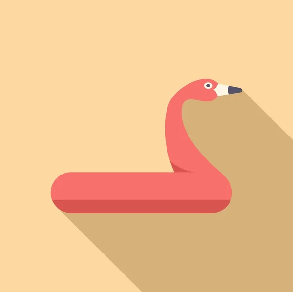 Flamingo Aufblasbare Ring Symbol Flachen Vektor Wasserpark Sommerbad — Stockvektor