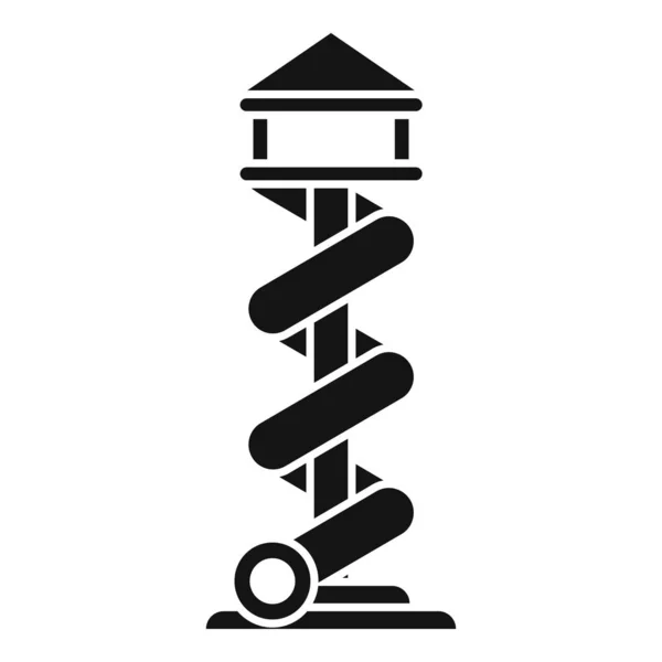 Большой Спиральный Иконка Трубки Простой Вектор Аквапарк Каникулы — стоковый вектор