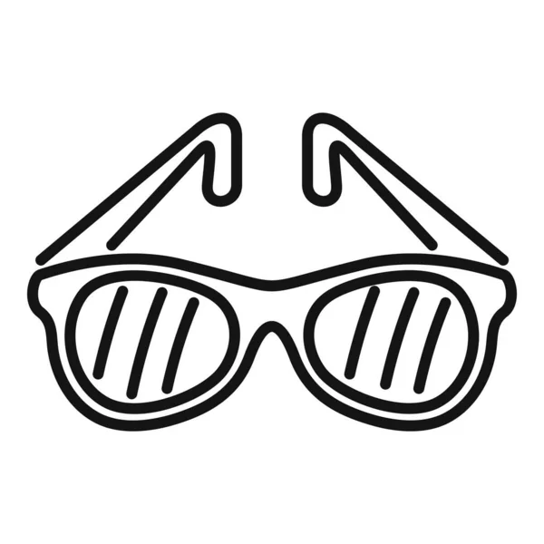 Gafas Sol Verano Icono Contorno Vector Parque Acuático Tiempo Diversión — Vector de stock