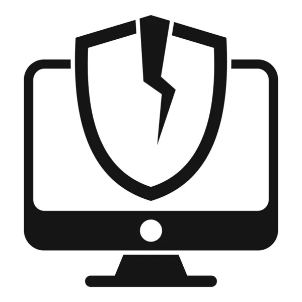 Ícone Erro Computador Vetor Simples Ameaça Segurança Golpe Alerta — Vetor de Stock
