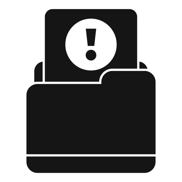 Εικονίδιο Σφάλματος Φακέλου Απλό Διάνυσμα Φορητός Υπολογιστής Ιών Αρχείο Απάτης — Διανυσματικό Αρχείο