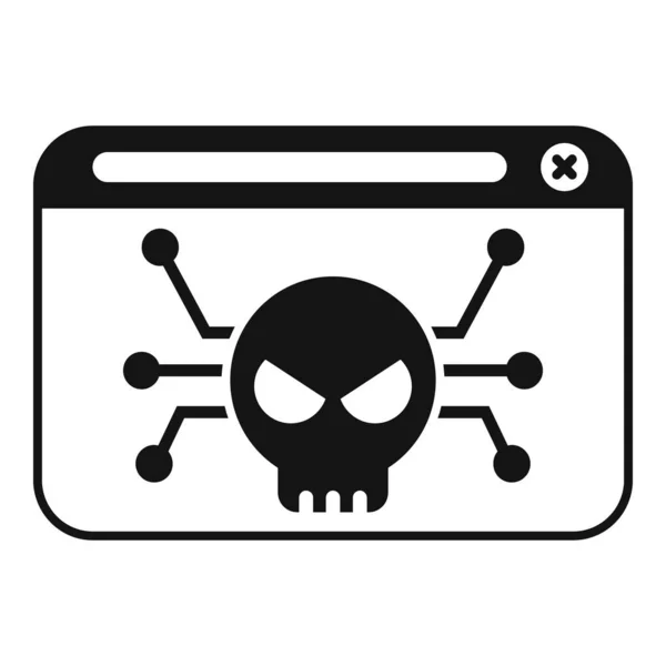 Icône Virus Ligne Vecteur Simple Erreur Malware Alerte Fraude — Image vectorielle