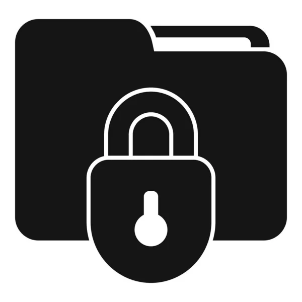 Folder Lock Icon Simple Vector Malware Virus Web Alert — Stock Vector