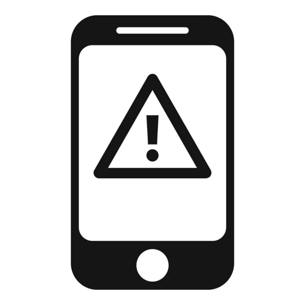 Smartphone Icono Alerta Vector Simple Error Virus Fraude Informático — Vector de stock