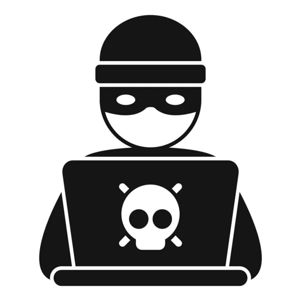 Hacker Icona Lavoro Semplice Vettore Rapporto Online Dati Relativi Alla — Vettoriale Stock