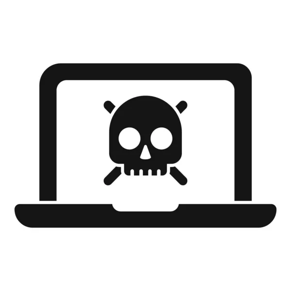 Bedrohung Laptop Symbol Einfacher Vektor Sicherheitsalarm Benachrichtigungsalarm — Stockvektor