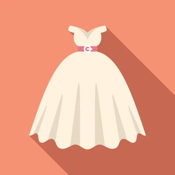 Frau Hochzeitskleid Symbol Flachen Vektor Brautschleier Duschehe — Stockvektor