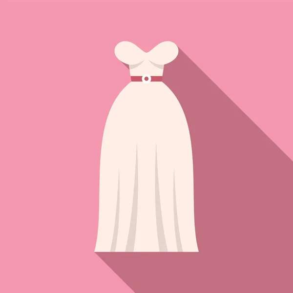 Γαμήλιο Φόρεμα Εικονίδιο Ντους Επίπεδη Διάνυσμα Πέπλο Νύφης Διακοπές Γάμου — Διανυσματικό Αρχείο
