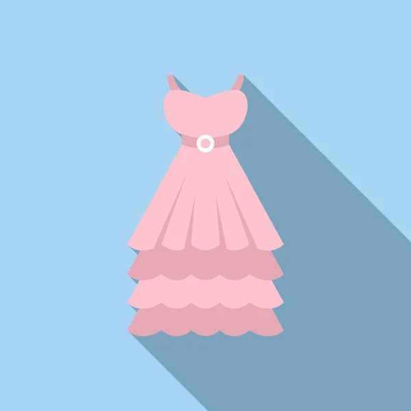 マーメイドのウェディングドレスアイコンフラットベクトル ブライダルアクセサリー 女シャワー — ストックベクタ