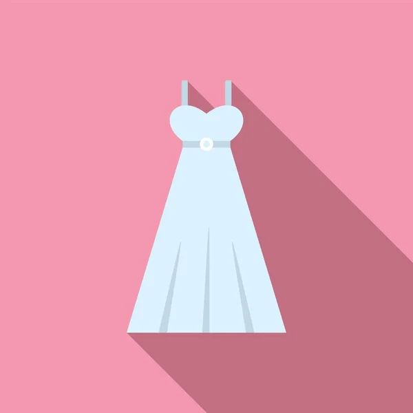 Hochzeitskleid Form Symbol Flachen Vektor Brautschleier Frauendusche — Stockvektor