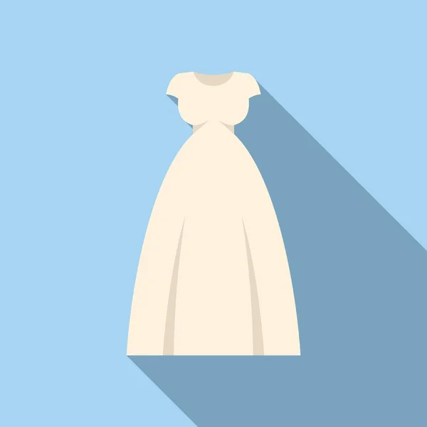 Vestido Novia Escote Icono Plana Vector Novia Blanca Mujer Ducha — Archivo Imágenes Vectoriales