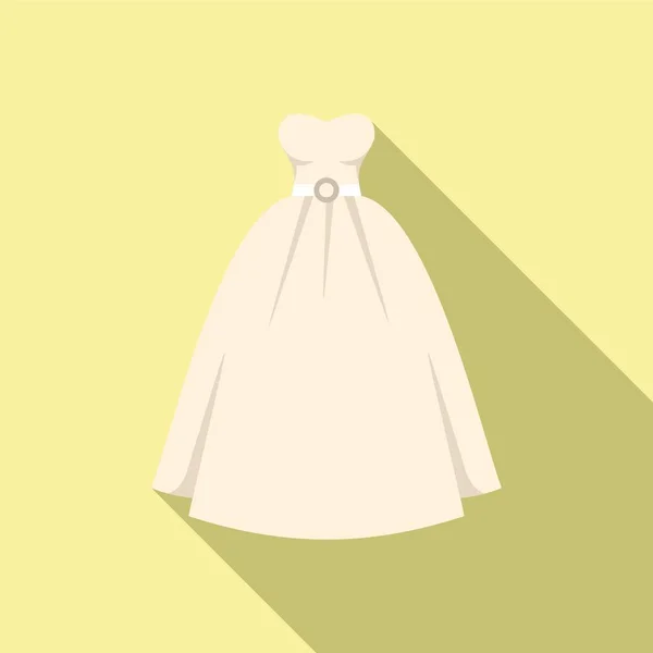 Λευκό Νυφικό Εικονίδιο Επίπεδη Διάνυσμα Νυφικό Πέπλο Γάμος Γυναικών — Διανυσματικό Αρχείο