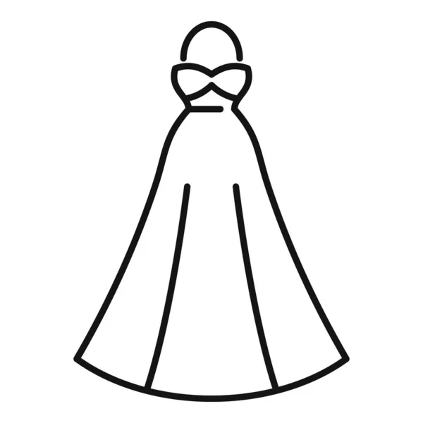 Bröllopsklänning Boutique Ikon Kontur Vektor Vita Tillbehör Bröllopsdusch — Stock vektor