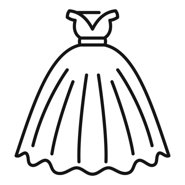 Ikona Sukni Ślubnej Zarysowuje Wektor Kobiecy Prysznic Wakacje Dla Kobiet — Wektor stockowy