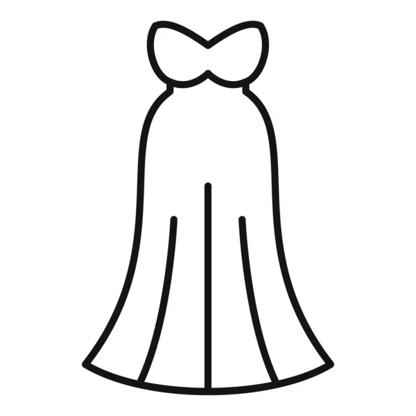 Весільна Сукня Піктограмою Душу Контурний Вектор Наречена Завіса Шлюбний Відпочинок — стоковий вектор