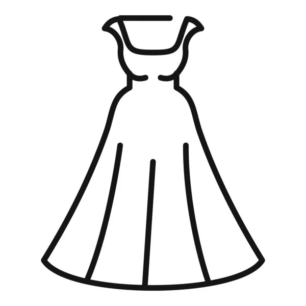 Manequim Vestido Noiva Ícone Esboço Vetor Véu Noiva Senhora Férias — Vetor de Stock